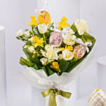 Easter Daffodils And Cookie Bouquet With Egg