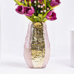 Tulips and Hypericum in Premium Vase