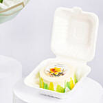 Daffodils and Tulips Birthday Flower Bouquet With Bento Cake