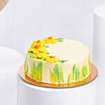 Daffodils withTulips Birthday Flower Bouquet With Cake