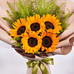 Ravishing Sunflowers Beautifully Tied Bouquet