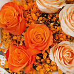 Orange and Peach Roses Bouquet