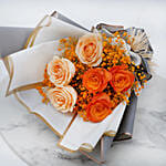 Orange and Peach Roses Bouquet