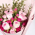 بوكيه ورد بينك للتخرج مخصص بالاسم