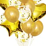 Heart n Star Shaped Golden Balloons