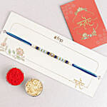 Beads of Bond Blue Rakhi With Almonds and Cashew