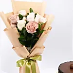 Delightful Chocolate Fudge Cake With Flowers