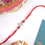 Red Thread Square Design Rakhi