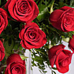 Ravishing 100 Red Roses In Glass Vase