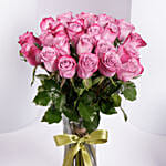 Vase Of 18 Mystic Purple Roses