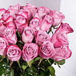 Vase Of 18 Mystic Purple Roses