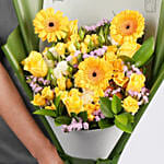 Golden Glow Teachers Day Gerbera Bouquet