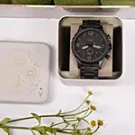 ساعة يد نيت كرونوغراف سوداء و صينية ورود