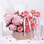 Hello Love Valentines Flowers Heart Shape Box