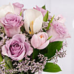 Tender Love Rose And Tulips In Ceramic Vase