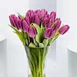 فازة زهور توليب أرجواني