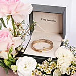 Guy Laroche Dual Tone Bangle With Floral Box For Her