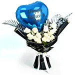 Happy Fathers Day Flowers with Balloon