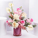 Feminine Bloom Glow In Vase