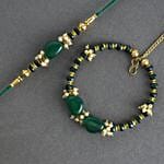 Regal Stone And Pearl Lumba Rakhi Set
