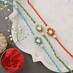 Sneh Premium Beads Floral Rakhis Set Of 3