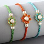 Sneh Premium Beads Floral Rakhis Set Of 3