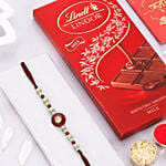 Pearl Beads Rakhiand 1 Lindt Chocolate