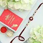 Pearl Beads Rakhiand 1 Lindt Chocolate
