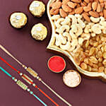 Ethnic Stone Rakhi And Mixed Fruits