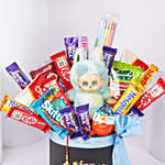 Ganesha Kids Rakhi Hamper With Chocolates In Black Round Box