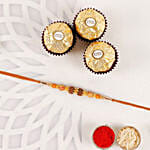 Divine Rudraksha Rakhi And Ferrero Rocher 3 Pcs
