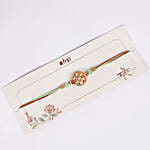 Pastel Floral Kundan Rakhi And Dubai Chocolates