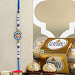 The Majestic Grace Meenakari Rakhi And Ferrero Rocher 16 Pcs