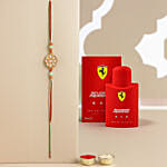 Pastel Floral Kundan Rakhi And Scuderia By Ferrari Perfume For Men Edt