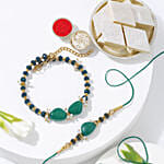 Regal Stone And Pearl Lumba Rakhi Set And Kaju Katli