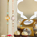 2 Rakhi Festive Gift With Ferraro Rocher 16 Pcs