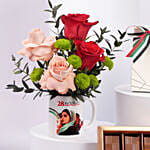 Emirati Womens Day Rose Mug Arrangement And Dubai Chocolate