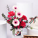 Luxury Emirati Womens Day Flower Arrangement And Dubai Chocolate