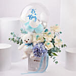 Its A Boy Bubble Bloom Arrangement