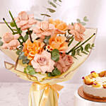Diwali Aura Blossom Bouquet With Cake