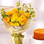 Shubh Diwali Marigold Bouquet With Cake