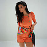 كومبو وشاح لومينا ميزون نسائي وباقة ورد