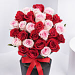 15 red and 15 Pink Roses Sleeve Bouquet