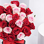 15 red and 15 Pink Roses Sleeve Bouquet