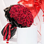 كومبو بوكيه عيد الحب و بالونات قلوب