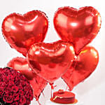 كومبو بوكيه عيد الحب و بالونات قلوب