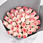 50 Dual Shade Pink Roses Designer Bouquet