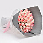 50 Dual Shade Pink Roses Designer Bouquet