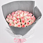 50 Dual Shade Pink Roses Designer Bouquet