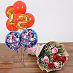 9 Paw Patrol Red and Customised Balloons With Bouquet